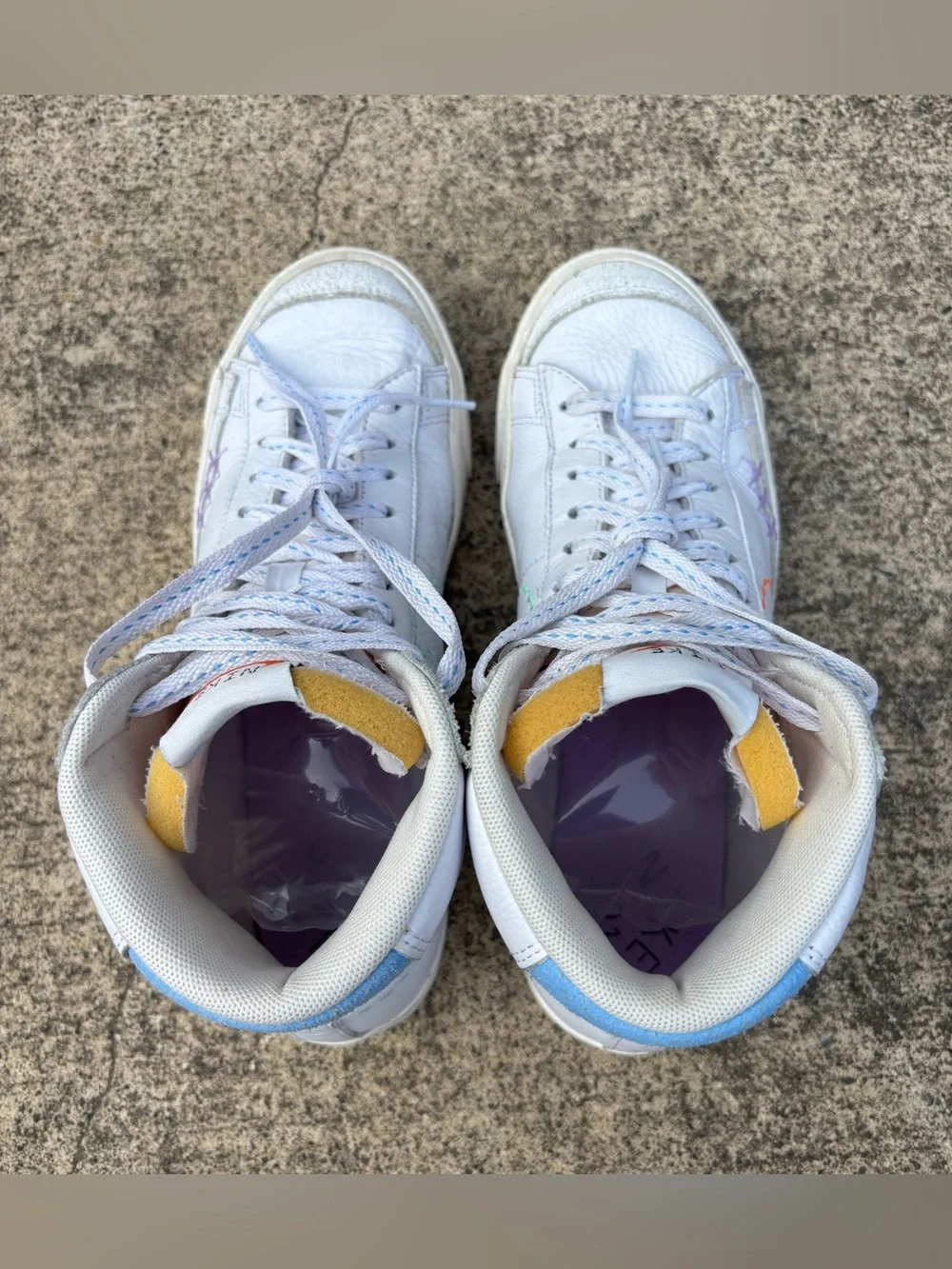 Nike Blazer Mid 77 Vintage Nike 101 White Multi Stitch Sneakers 8.5
